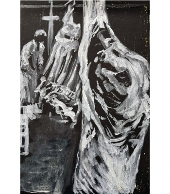 Fleischarbeit, Kunstdruck A4 