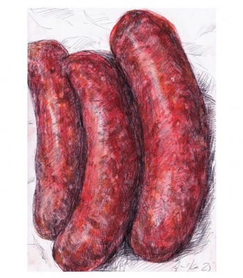 Mettwürste, Kunstdruck A4