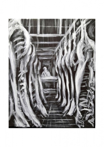 Fleischkorridor, Kunstdruck A4 (29,7 x 21 cm)
