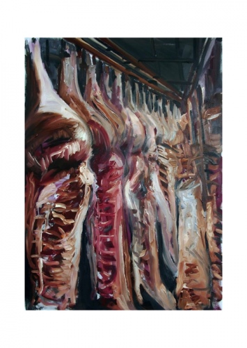 Schweinehälften 1, Kunstdruck A4 (29,7 x 21 cm)