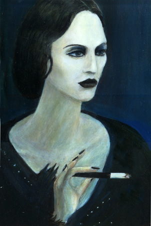 Frau mit Zigarette